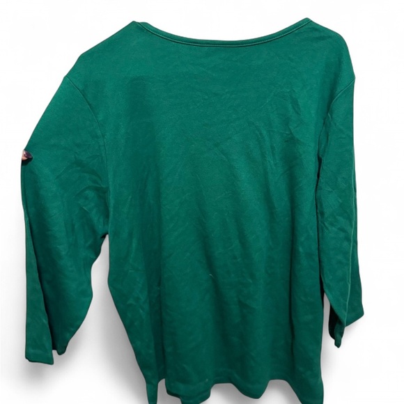 Quacker Factory Green Fall / Autumn Bedazzled embroidered Top , NWOT - Picture 4 of 4